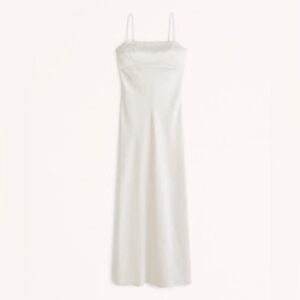 Abercrombie& Fitch white/ivory satin dress